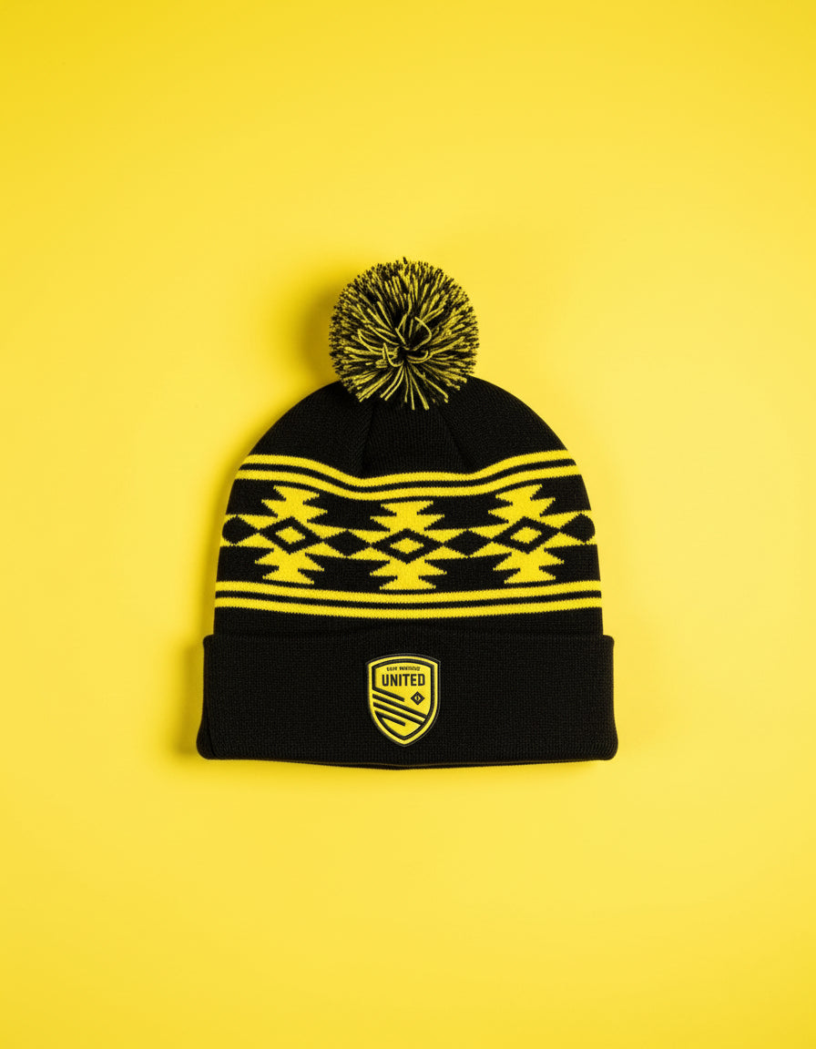 Black and Yellow Knit Beanie Zumiez Unisex Black and Yellow Striped Beanie Cap Petals And  main image 2