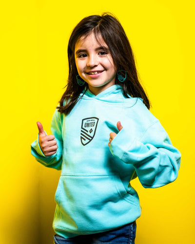 Youth Turquoise Shield Hoodie