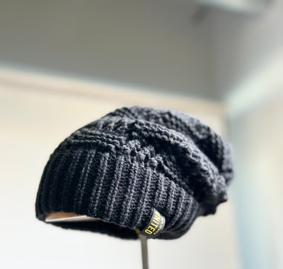 Slouch Knit Beanie- Black