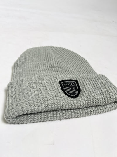 Gray Waffle Knit Beanie