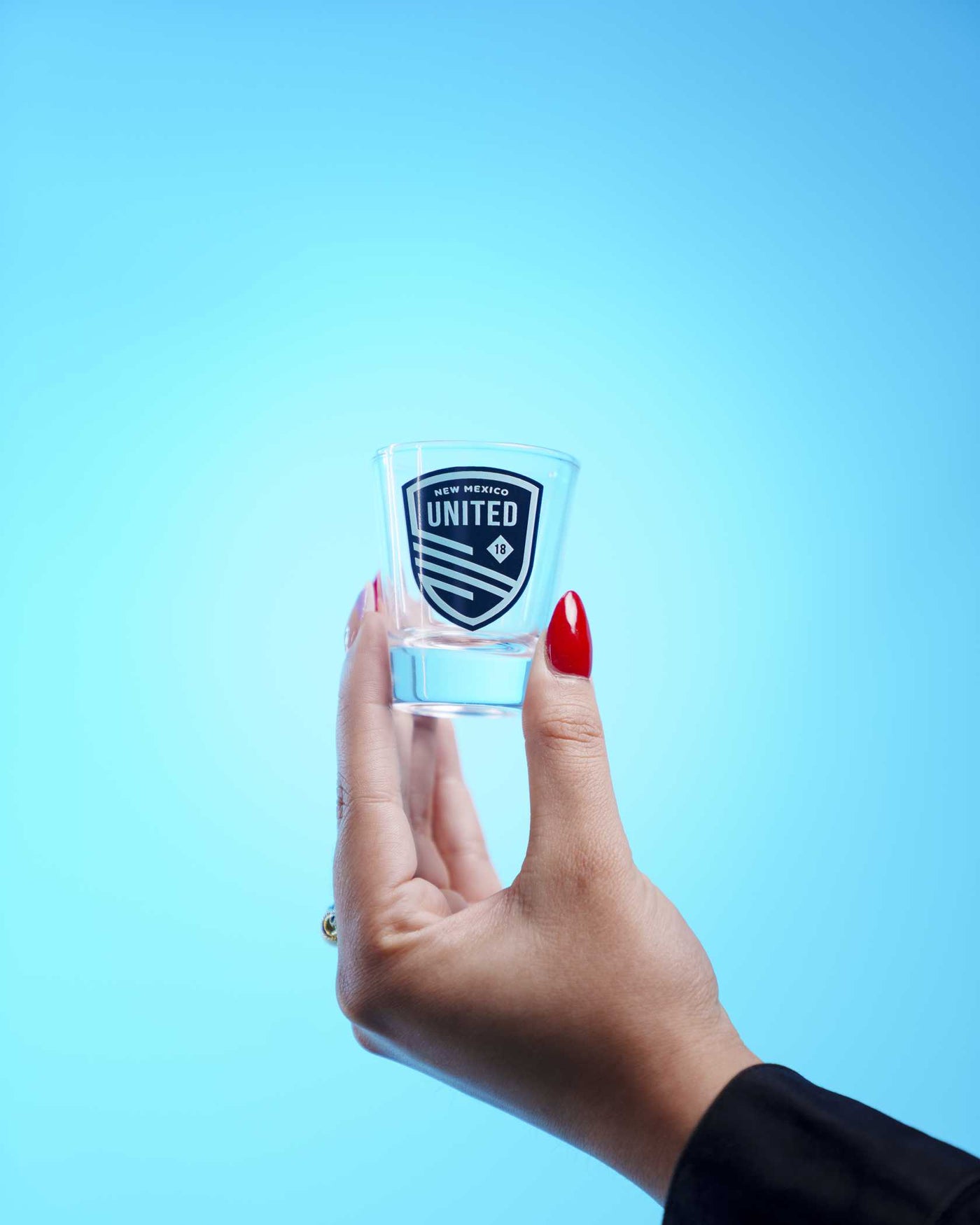 Turquoise Shield Shot Glass